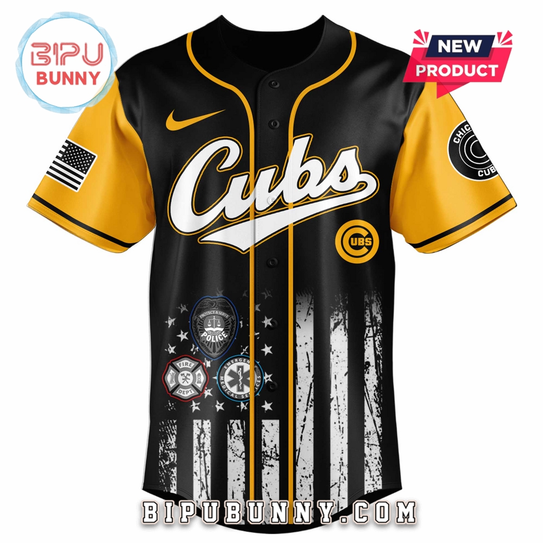 Chicago Cubs MLB x First Responders Night Baseball Jersey - Image 2