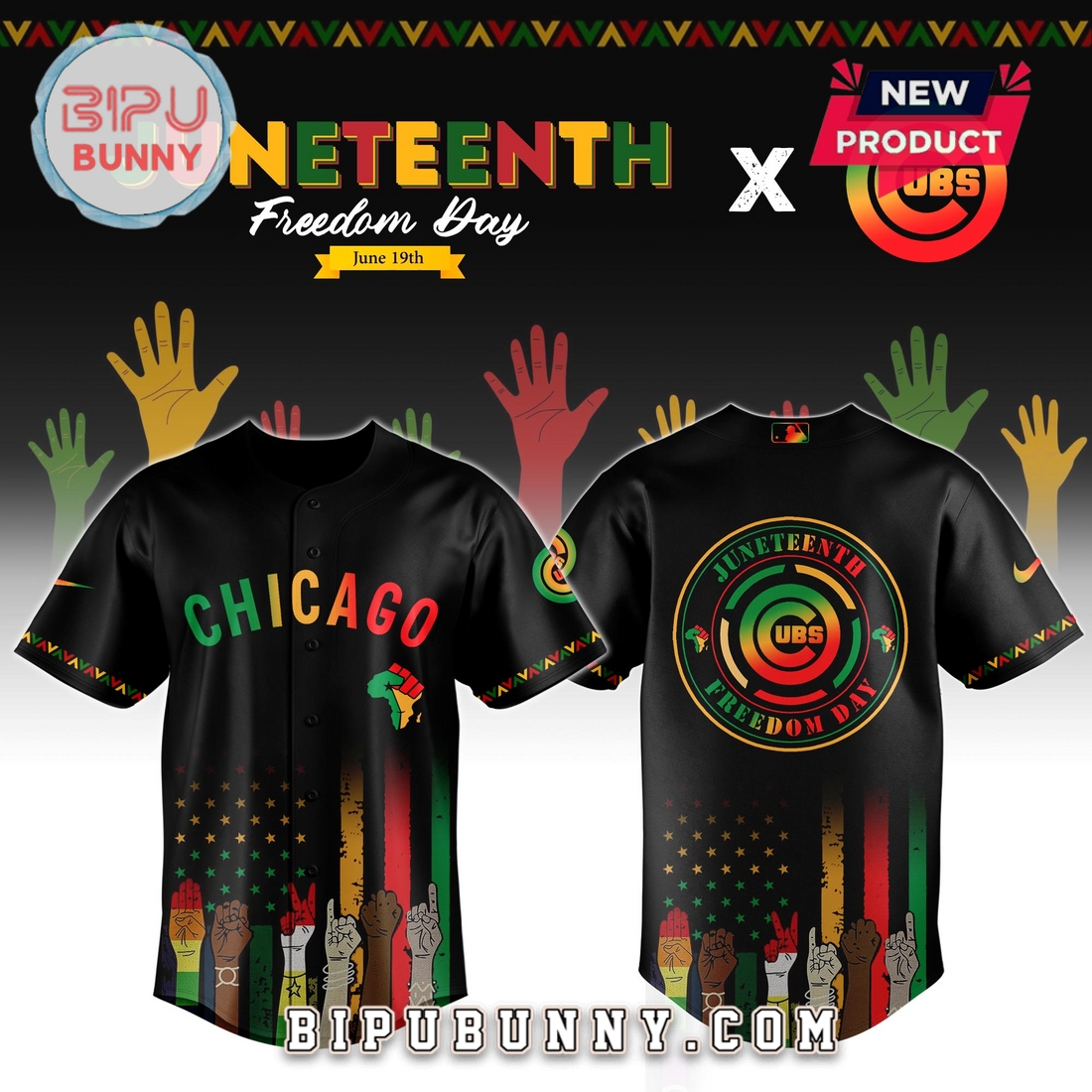 Chicago Cubs MLB x Juneteenth Baseball Jersey