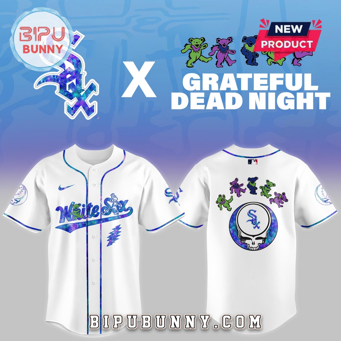 Chicago White Sox 2025 Grateful Dead Night Baseball Jersey
