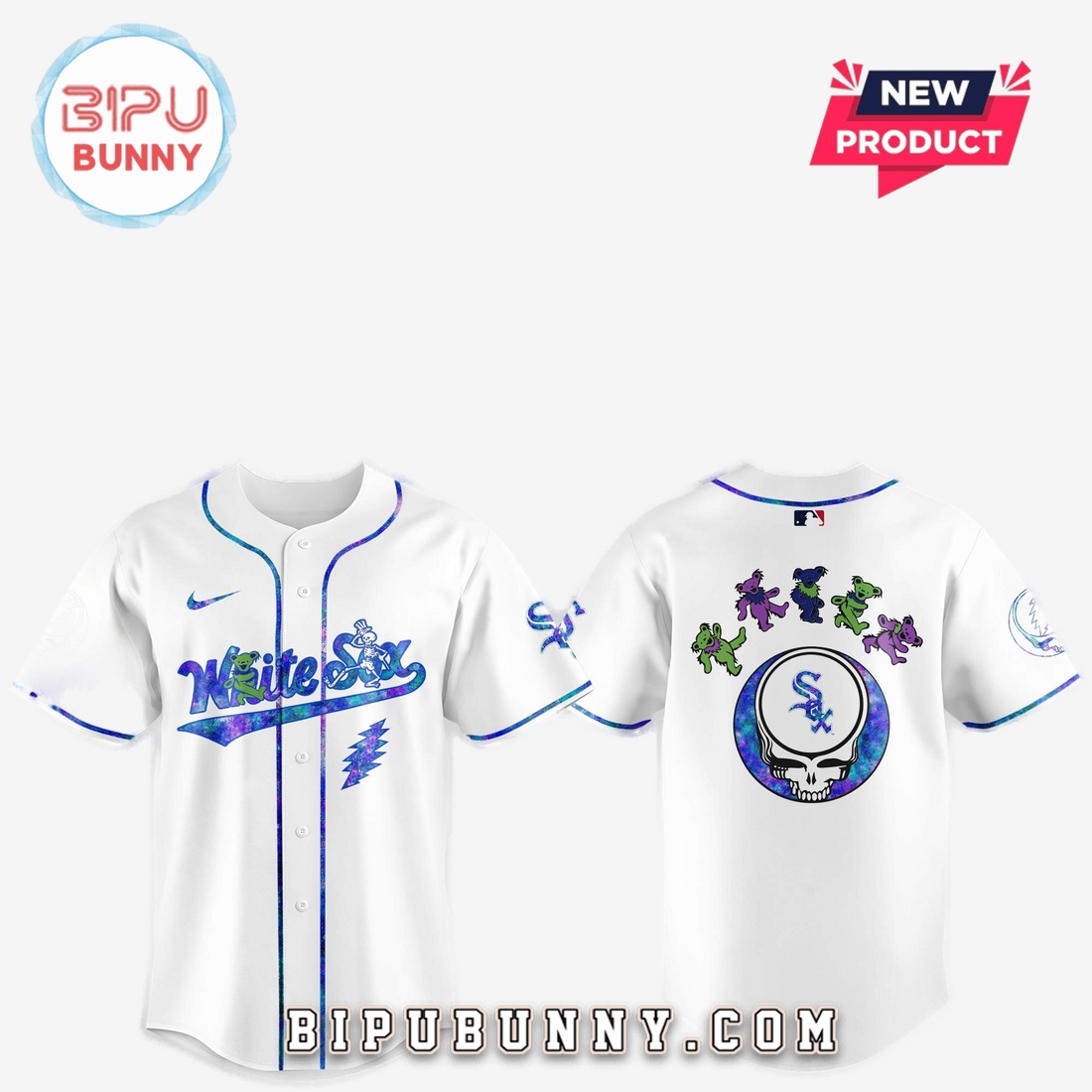 Chicago White Sox 2025 Grateful Dead Night Baseball Jersey - Image 2