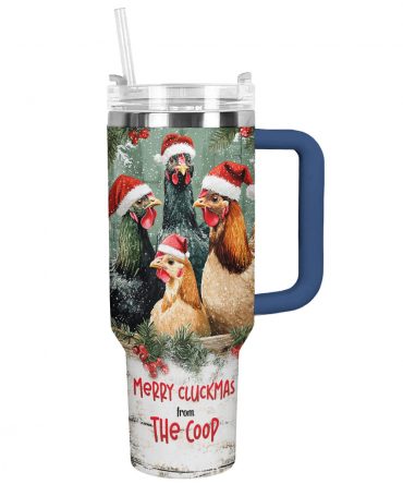 Chicken Merry Cluckmas Christmas Custom Stanley Quencher 40oz Stainless Steel Tumbler With Handle