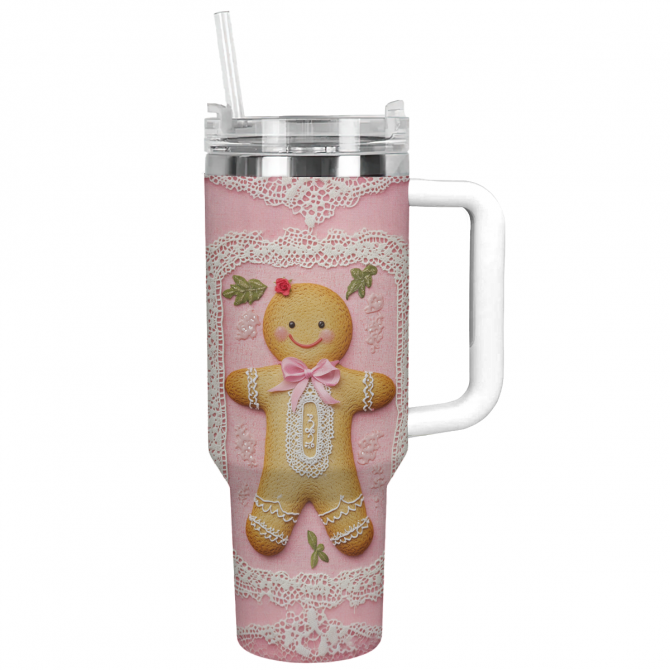 Chrismas Coquette Christmas Custom Stanley Quencher 40oz Stainless Steel Tumbler With Handle