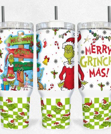 Festive Grinch Tumbler Cup - Merry Grinchmas! Perfect for Holiday Cheer