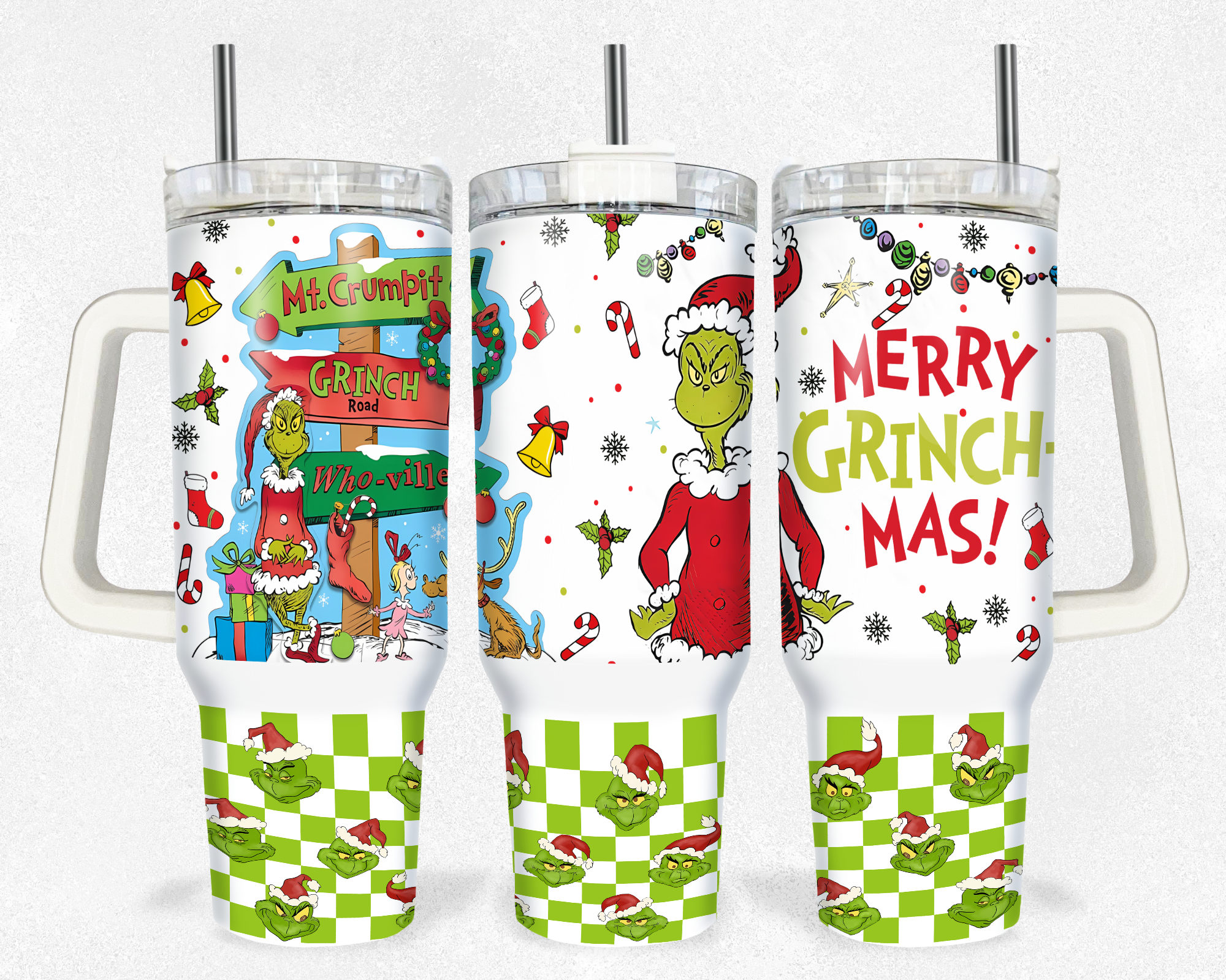 Festive Grinch Tumbler – Double Wall Insulated Mug for Holiday Cheer