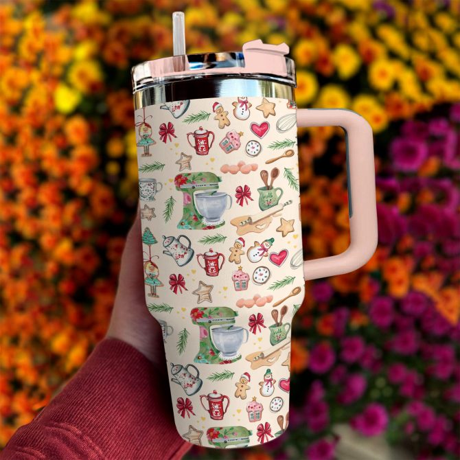 Christmas Baking Custom Stanley Quencher 40oz Stainless Steel Tumbler With Handle - Image 2