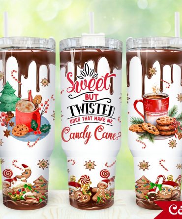 Sweet But Twisted Christmas Tumbler with Handle - Festive Holiday Mug