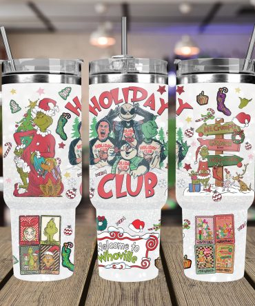 Festive Whoville Tumbler with Handle - Perfect for Holiday Cheer