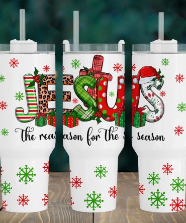 Festive Jesus Tumbler with Straw - Perfect Christmas Gift for Holiday Spirits