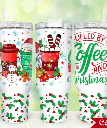 Festive Holiday Coffee Tumbler - Christmas Cheer & Winter Wonderland Design