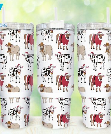 Charming Cow Print Tumbler with Handle - Stay Hydrated in Style!