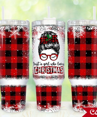 Festive Christmas Plaid Tumbler with Handle - Perfect Gift for Holiday Spirit