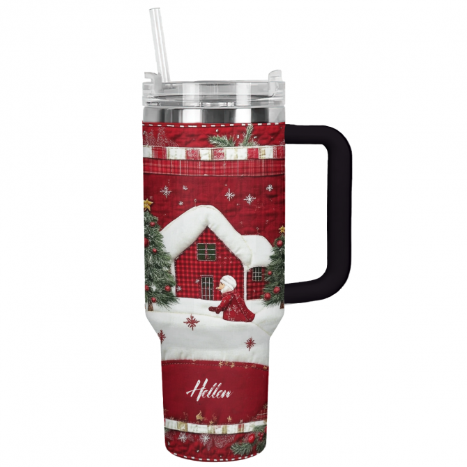 Christmas Custom Stanley Quencher 40oz Stainless Steel Tumbler With Handle