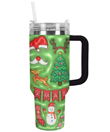 Christmas Custom Stanley Quencher 40oz Stainless Steel Tumbler With Handle