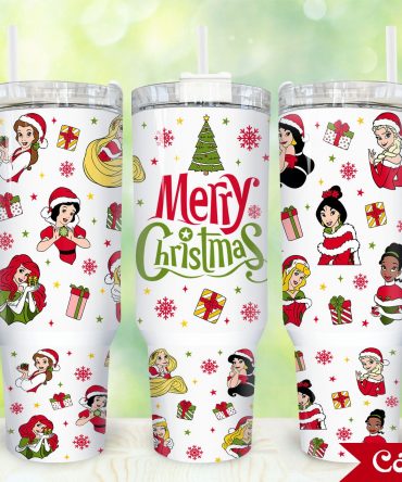 Festive Christmas Princess Tumbler – Holiday Cheer with Every Sip