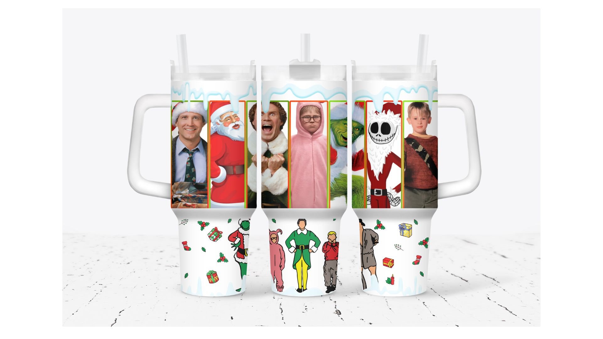 Festive Movie Characters Mug - Perfect Holiday Gift for Movie Lovers!