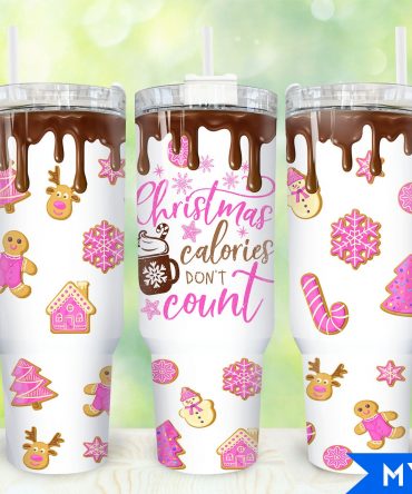 Festive Christmas Calories Don't Count Insulated Tumbler - Perfect Holiday Gift