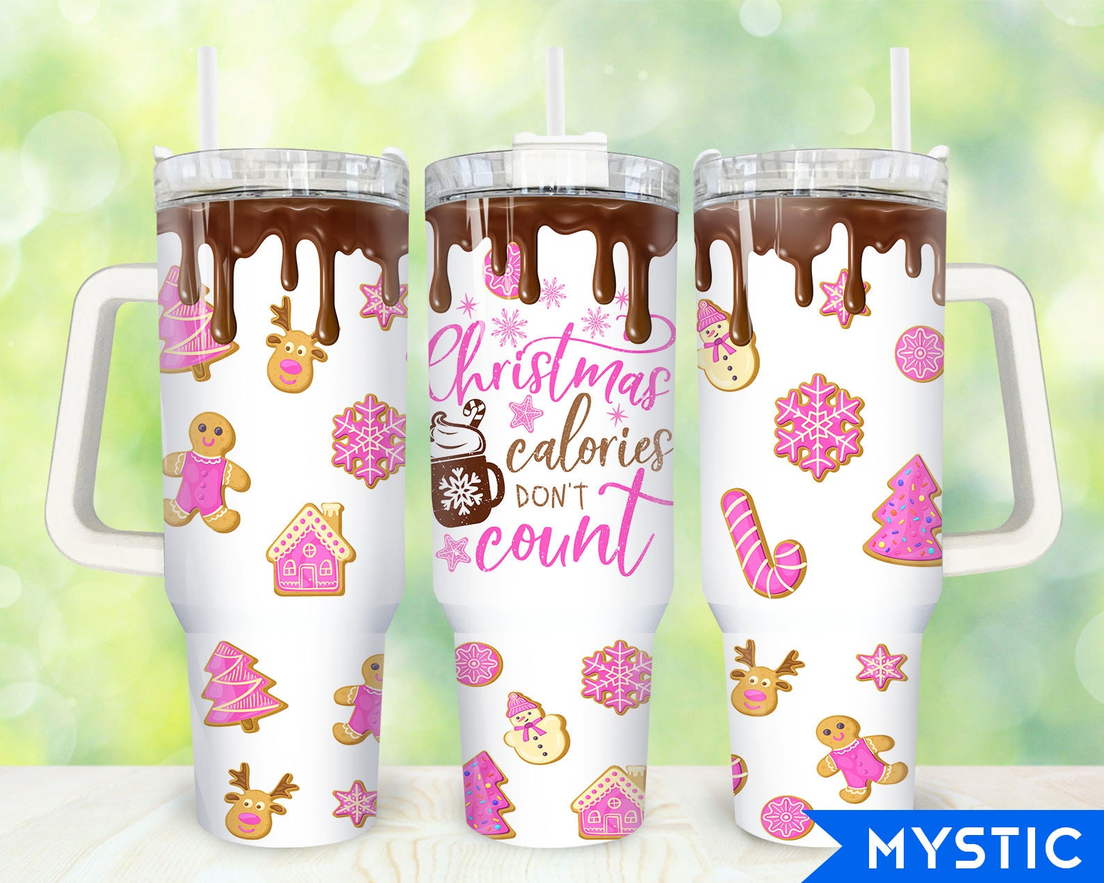Festive Christmas Calories Don't Count Insulated Tumbler - Perfect Holiday Gift