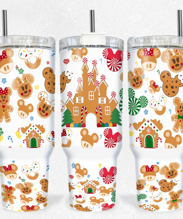 Festive Gingerbread Wonderland Tumbler - Double Wall Insulated with Straw