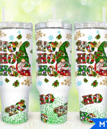 Festive Christmas Gnome Tumbler with Handle - Holiday Cheer Mug