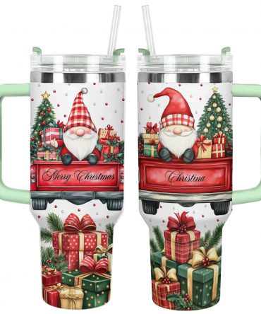 Christmas Gnome Custom Stanley Quencher 40oz Stainless Steel Tumbler With Handle