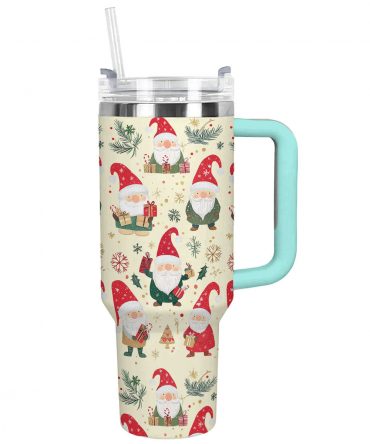 Christmas Gnome Custom Stanley Quencher 40oz Stainless Steel Tumbler With Handle
