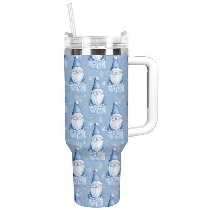 Christmas Gnomes Custom Stanley Quencher 40oz Stainless Steel Tumbler With Handle