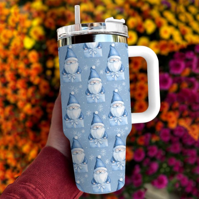 Christmas Gnomes Custom Stanley Quencher 40oz Stainless Steel Tumbler With Handle - Image 3