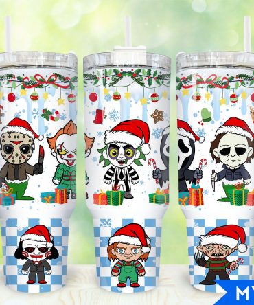 Festive Horror Character Tumbler - Christmas Holiday Gift Mug