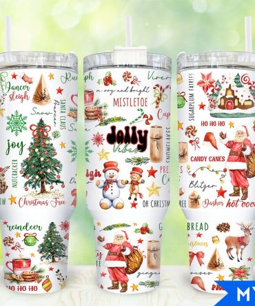 Festive Christmas Tumbler with Straw - Holiday Cheer in Every Sip