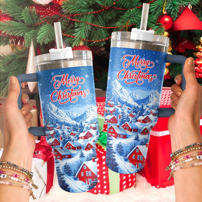 Christmas Land Custom Stanley Quencher 40oz Stainless Steel Tumbler With Handle - Image 2