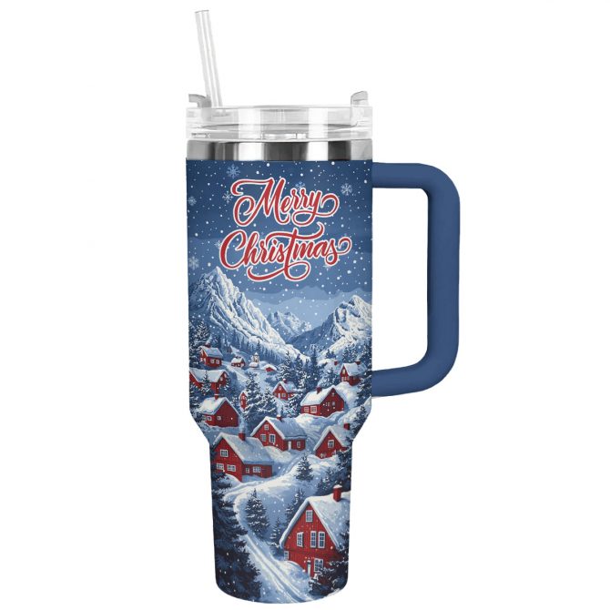 Christmas Land Custom Stanley Quencher 40oz Stainless Steel Tumbler With Handle
