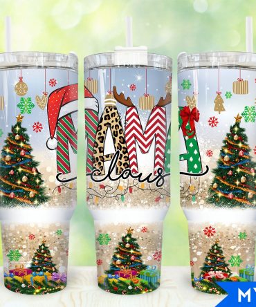 Festive Christmas Tree Tumbler with Handle - Holiday Cheer in Every Sip