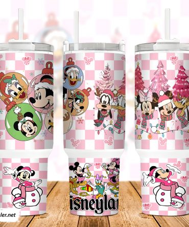 Festive Cartoon Character Tumbler - Perfect Holiday Gift with Handle & Straw