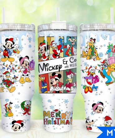 Festive Mickey & Friends Holiday Tumbler - Perfect Christmas Gift!