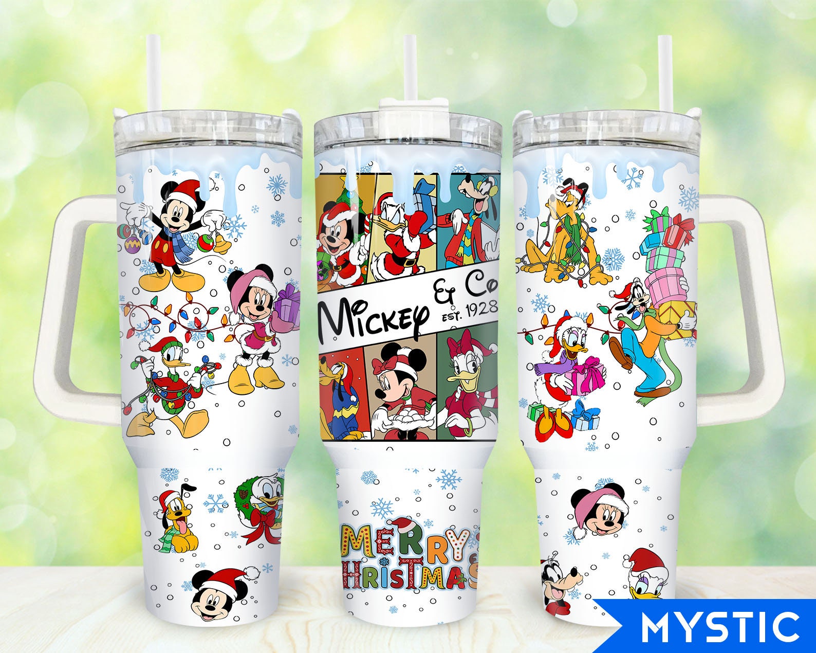 Festive Mickey & Friends Holiday Tumbler - Perfect Christmas Gift!