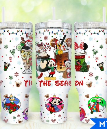 Festive Holiday Character Tumbler with Handle - 40oz Insulated Cup