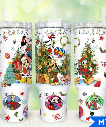 Festive Holiday Characters Tumbler – Double-Wall Insulated, 40oz