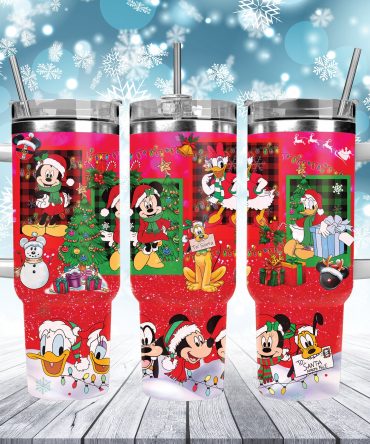Festive Cartoon Christmas Tumbler with Straw - Holiday Cheer in Every Sip!
