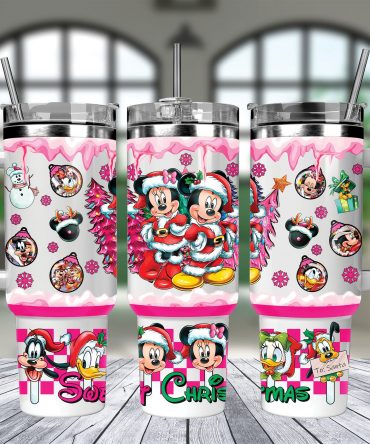 Festive Mickey & Friends Holiday Tumbler - Perfect Christmas Gift!
