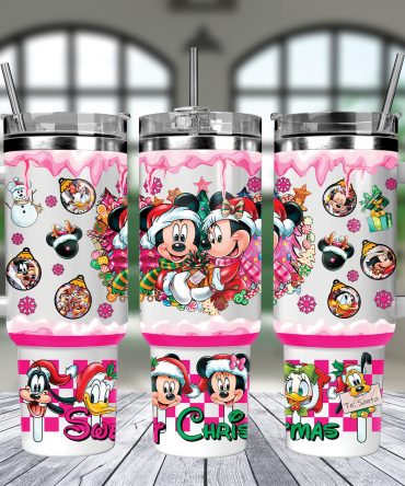 Festive Holiday Tumbler with Cartoon Characters - Perfect Christmas Gift!