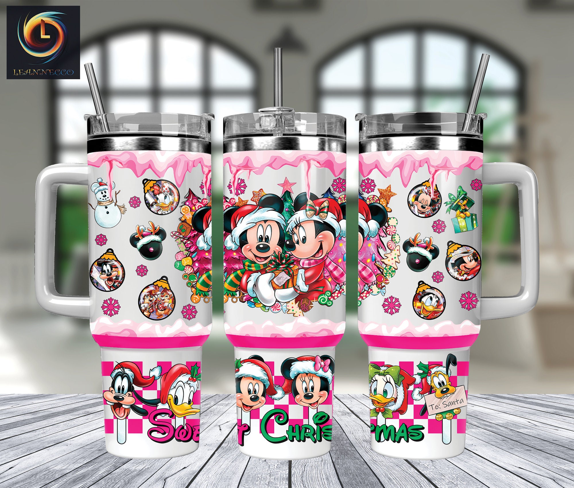Festive Holiday Tumbler with Cartoon Characters - Perfect Christmas Gift!