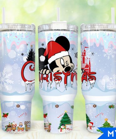 Festive Holiday Tumbler with Handle - Christmas Design