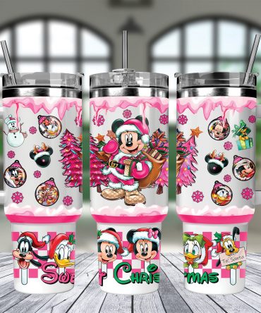 Festive Holiday Tumbler with Cartoon Characters - Perfect Christmas Gift!