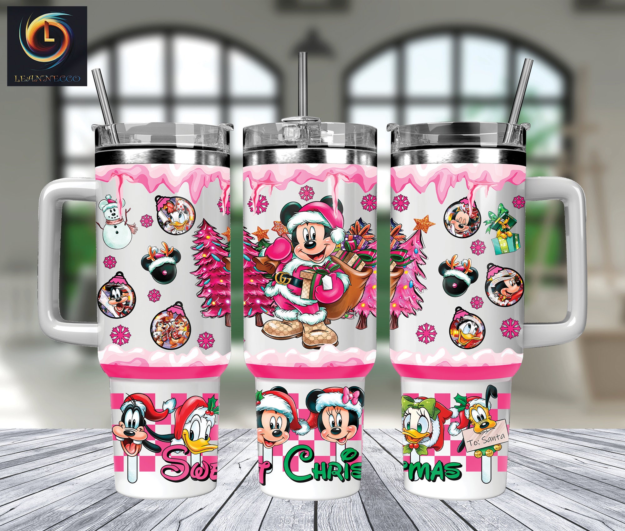 Festive Holiday Tumbler with Cartoon Characters - Perfect Christmas Gift!