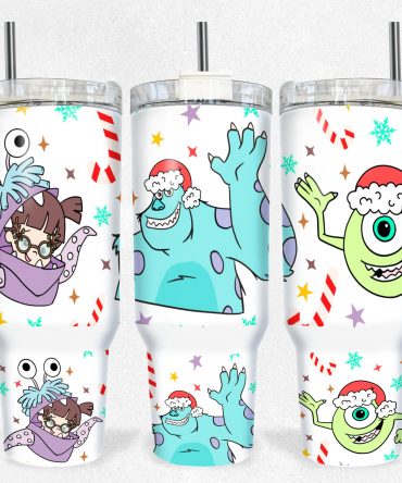 Festive Cartoon Character Insulated Tumbler - Holiday Edition