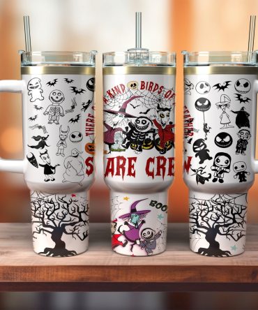 Spooky Halloween-Themed Tumbler with Handle & Straw - Perfect for Fall Drinks