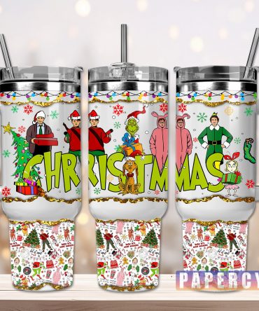 Festive Christmas Characters Tumbler Mug - Perfect Holiday Gift
