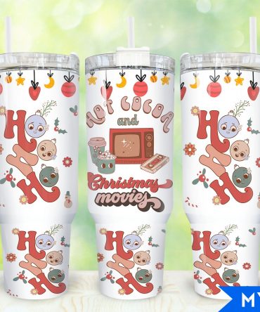 Festive Christmas Movie Tumbler - Cozy Hot Cocoa Mug with Handle