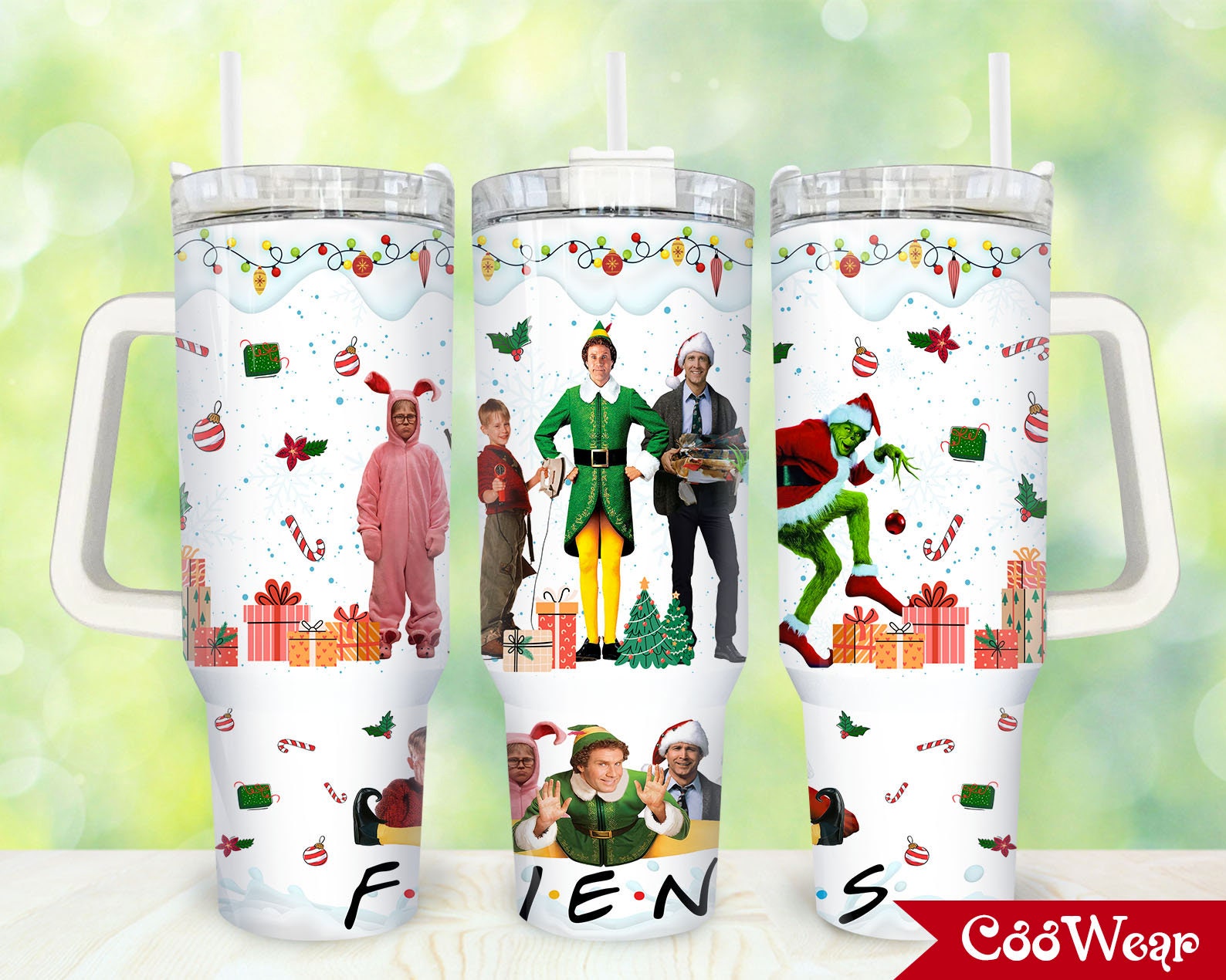 Festive Holiday Movie Characters Tumbler with Straw - Perfect Christmas Gift