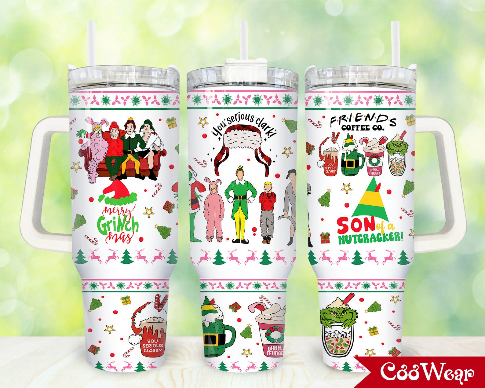 Festive Holiday Tumbler with Iconic Movie Designs - Perfect Christmas Gift